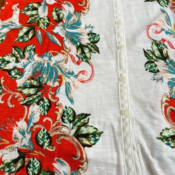 Anthropologie Akemi + Kin Orange Tank Top with Floral Design and Sleeveless Cut - Picture 2 of 6